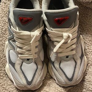 New Balance Cream and Gray Athletic Shoes